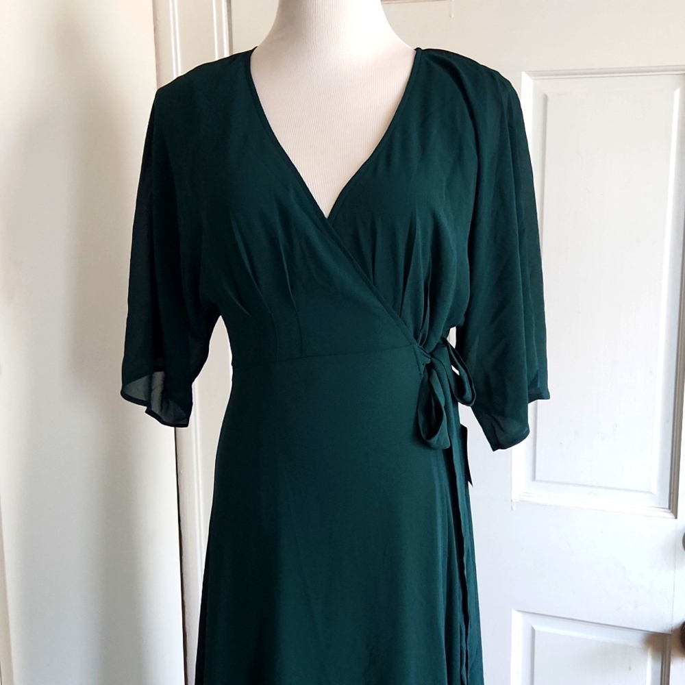 NWT Teal floor length wrap dress 👗